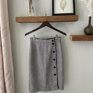 H&M Tweed Career Skirt Contemporary Modern Fitted Midi Length Size 2